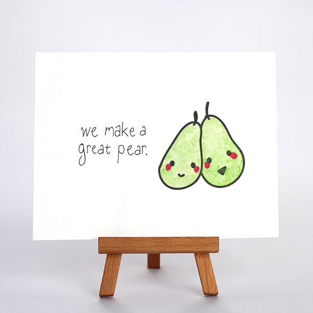 We Make a Great Pear Valentines Card Pun Love Card Funny 