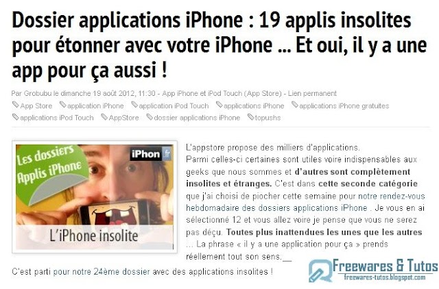 Le site du jour : 19 applications insolites pour votre iPhone