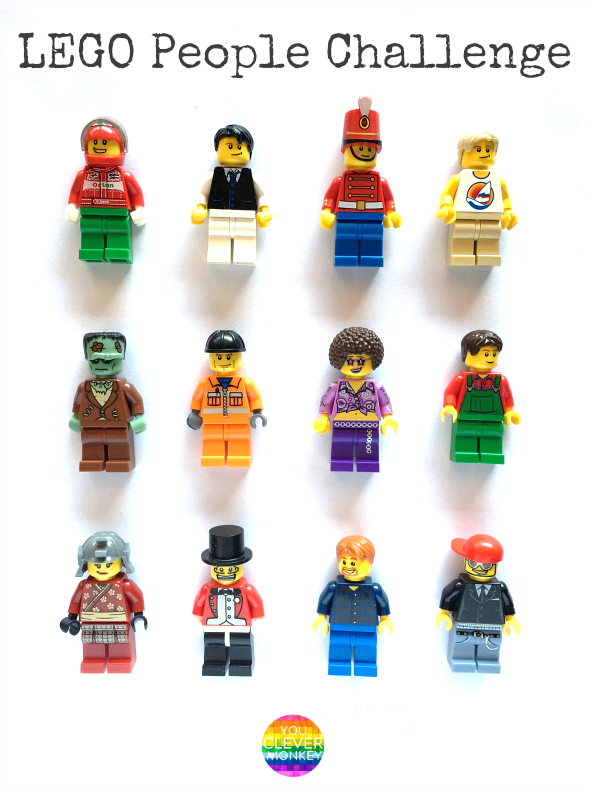 LEGO People Challenge - an easy to create invitation to play perfect for developing problem solving and decision making skills along with fine motor control and strength in young children | you clever monkey
