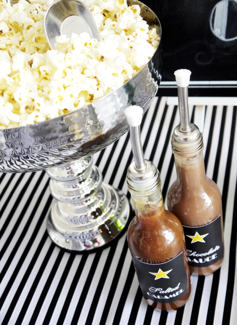 Oscars Viewing Party Ideas | DIY Popcorn Bar & Printables - BirdsParty.com