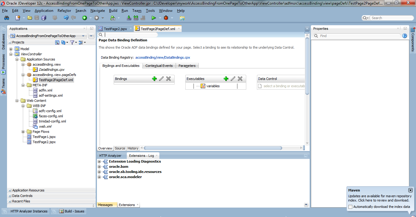 How to create a Page Definition file and Managed Bean for a JSPX/JSF