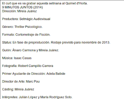 El Blog de las Cosas que Nos Gustan: RECUERDOS DE UN DÍA DE RODAJE