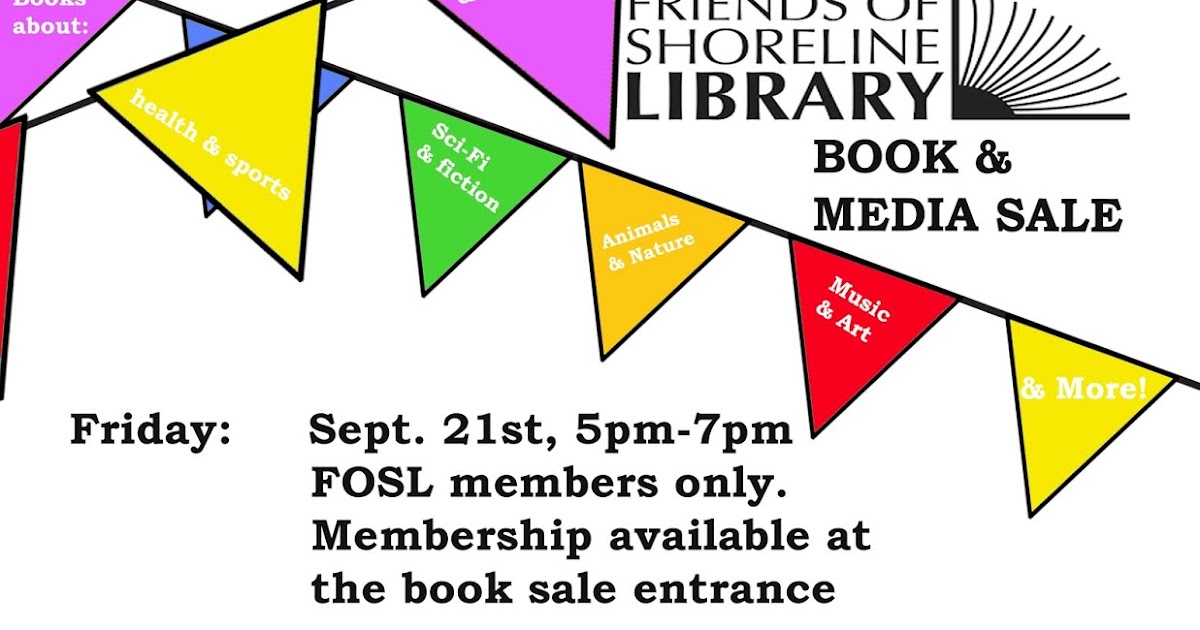 Shoreline Area News Book sale Sept 2123 at Shoreline Library