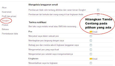 Mengatur Notifikasi Pemberitahuan Email Google + Plus