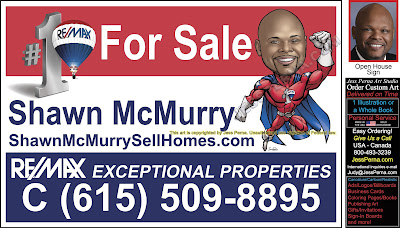 Superhero Caricature Real Estate Lawn Sign