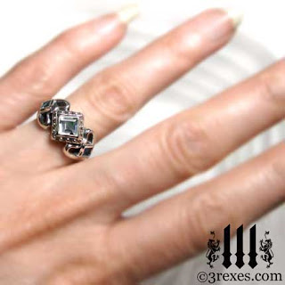 silver gothic wedding Ring model