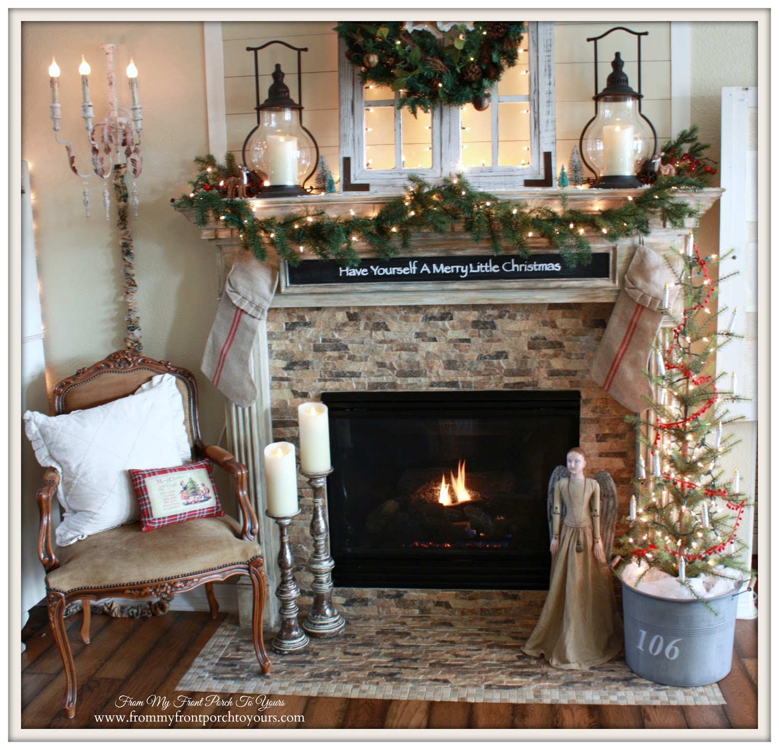 From My Front Porch To Yours: Cozy Farmhouse Christmas Mantel- Welcome ...