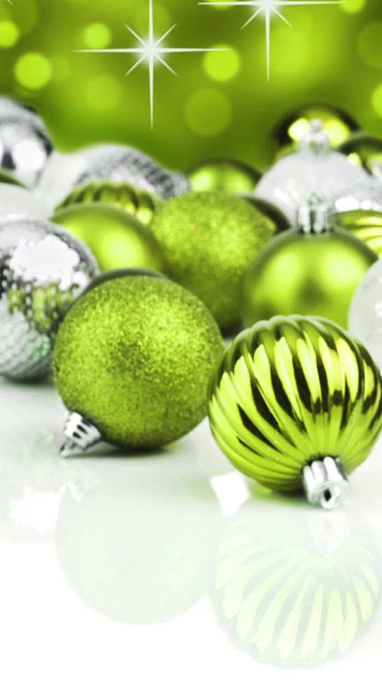 Green Christmas Balls Decorations  Galaxy Note HD Wallpaper