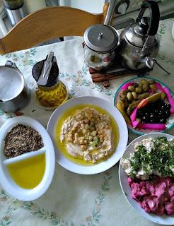 traditional Palestinian suhur (breakfast) meal