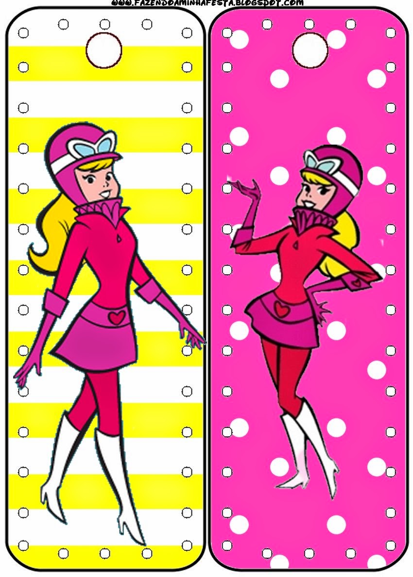 Penelope Glamour Retro: Imágenes e Imprimibles Gratis para Fiestas. Para marcapáginas de Penelope Glamour Retro.