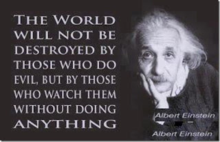The world will be destroyed by those who do nothing Einstein quote