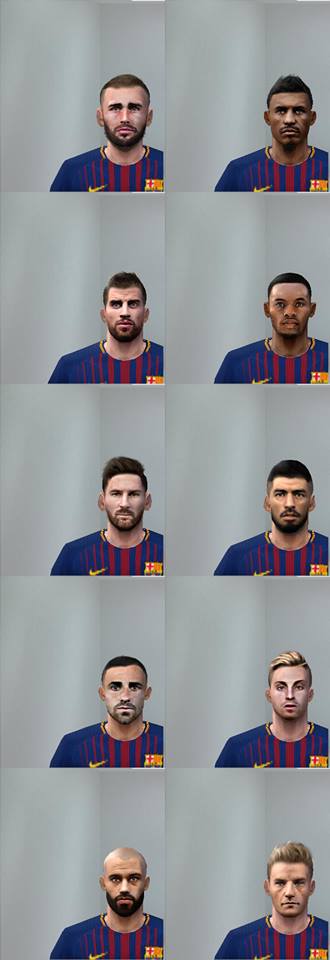  فيس باك لاعبين برشلونة 17-2018 لبيس 6 بأحدث الاوجه  FCB