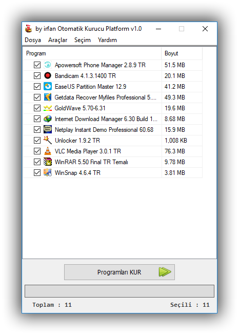 by irfan Otomatik Kurucu Platform v1.0 - AIO