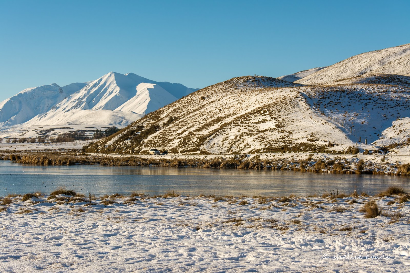 Two Go Tiki Touring Snow Over Ashburton Lakes Canterbury