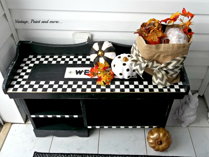 Vintage, Paint and more... vintage fall entry with black and white geometric design