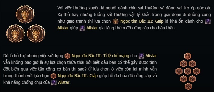 Ngọc bổ trợ cho alistar Ngọc bổ trợ cho alistar