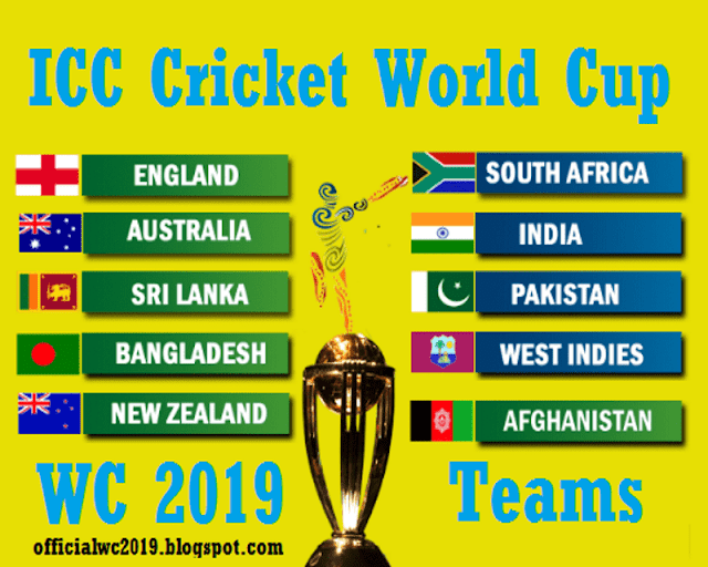 ICC Cricket World Cup 2019 Teams - ICC Cricket World Cup 2019
