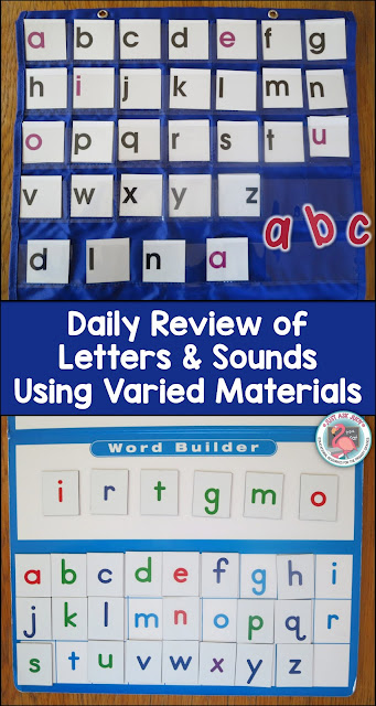 Read this post about a variety of ways to review letters and sounds using a multi-sensory approach.