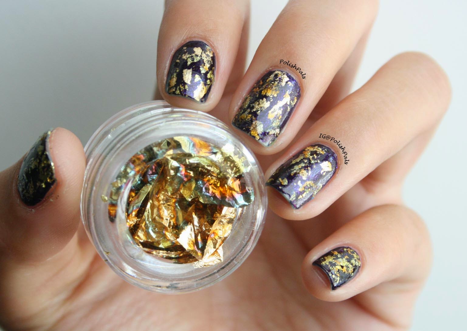 1. Gold foil nail design - wide 2