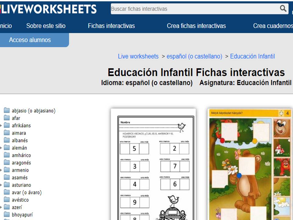 Fichas interactivas