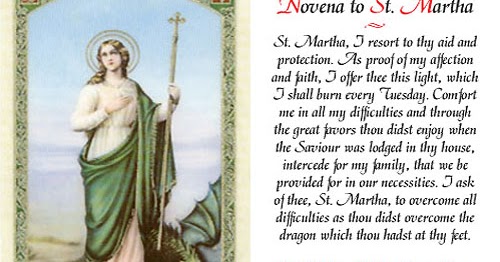 St Martha The Dominator Prayer In English Catholic News World : Novena to St. Martha - #Miracle #Prayer to SHARE
