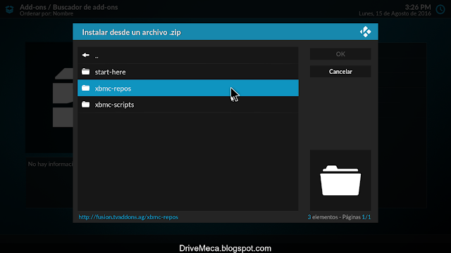 DriveMeca instalando y configurando Kodi paso a paso en español