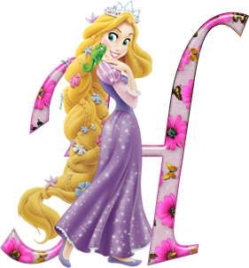 Abecedario de Rapunzel con Flores Rosadas. Rapunzel Alphabet with Pink  Flowers. - Oh my Alfabetos!