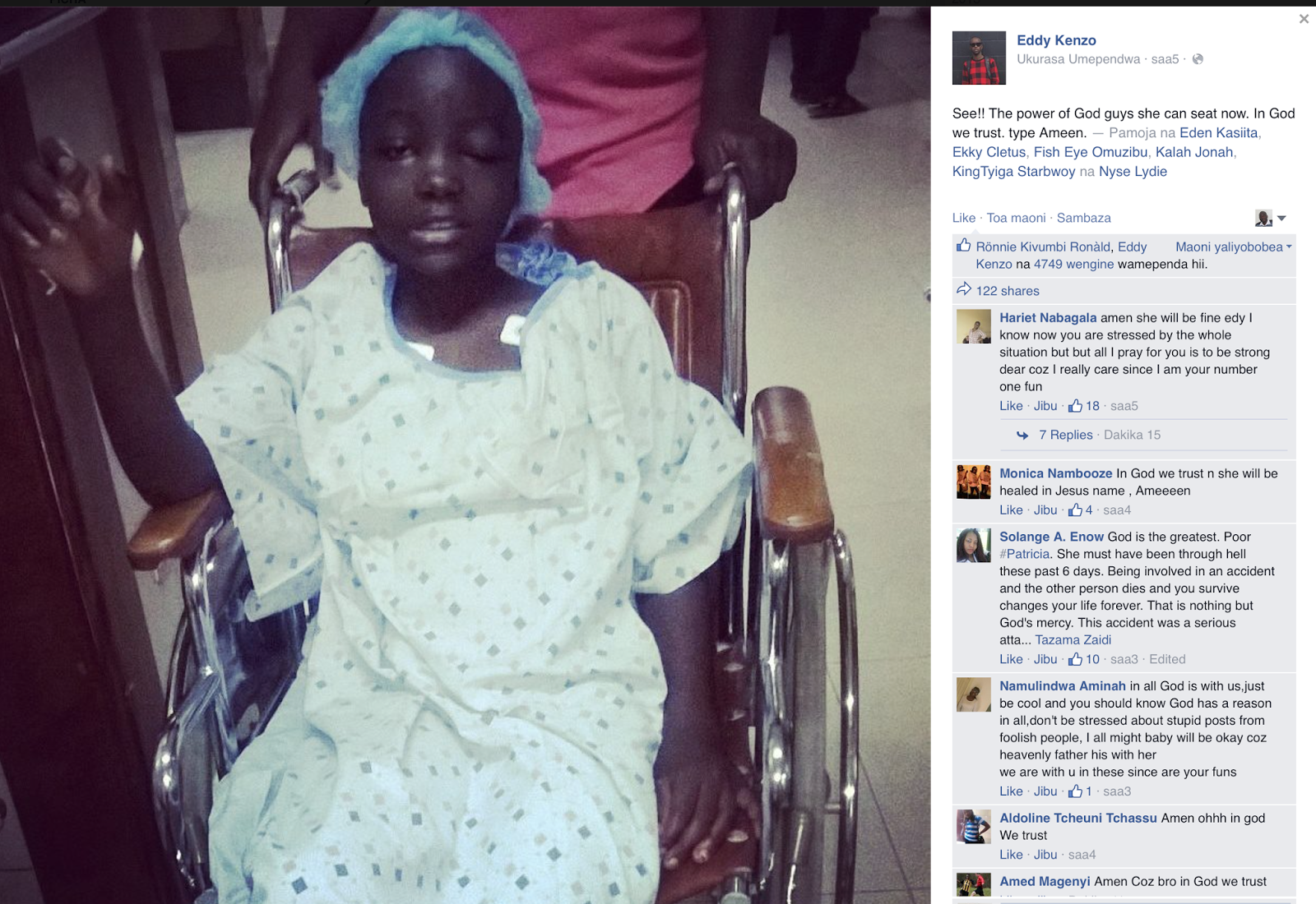 the scoopie emmanuel adebayor shows support hospitalised patricia the scoopie emmanuel adebayor shows support hospitalised patricia