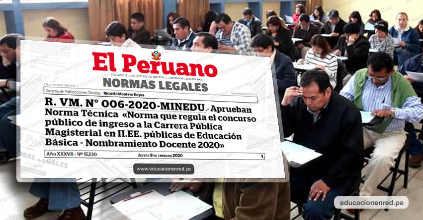 YA ES OFICIAL: Nuevo Concurso para Nombramiento Docente 2020 (INSCRIPCIONES - NORMA TÉCNICA) MINEDU - www.minedu.gob.pe YA ES OFICIAL: Nuevo Concurso para Nombramiento Docente 2020 (INSCRIPCIONES - NORMA TÉCNICA) MINEDU - www.minedu.gob.pe