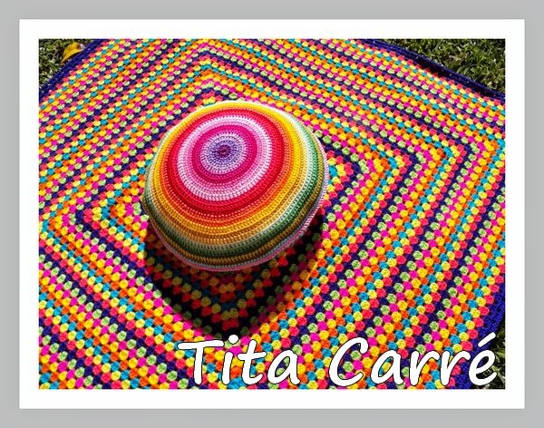 Colcha de Square Caleidoscopio e a Almofada\ Pillow crochet Circle Mandala