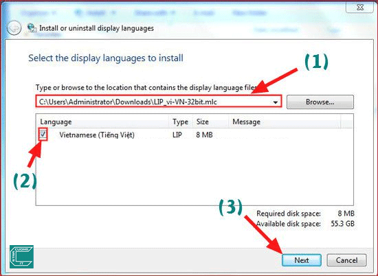 Hướng dẩn cài tiếng Việt cho Windows 7, 8, 8.1 đơn giản