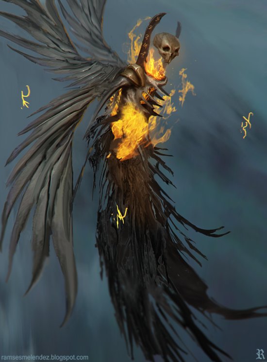 Demônios, anjos caídos e seres fantasmagóricos nas ilustrações de fantasia de Ramsés Meléndez Ramsés Meléndez deviantart ilustrações fantasia sombria terror inferno demônios anjos caídos fantasmas
