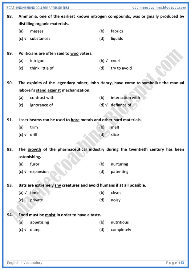 ecat-english-vocabulary-mcqs-for-engineering-college-entry-test