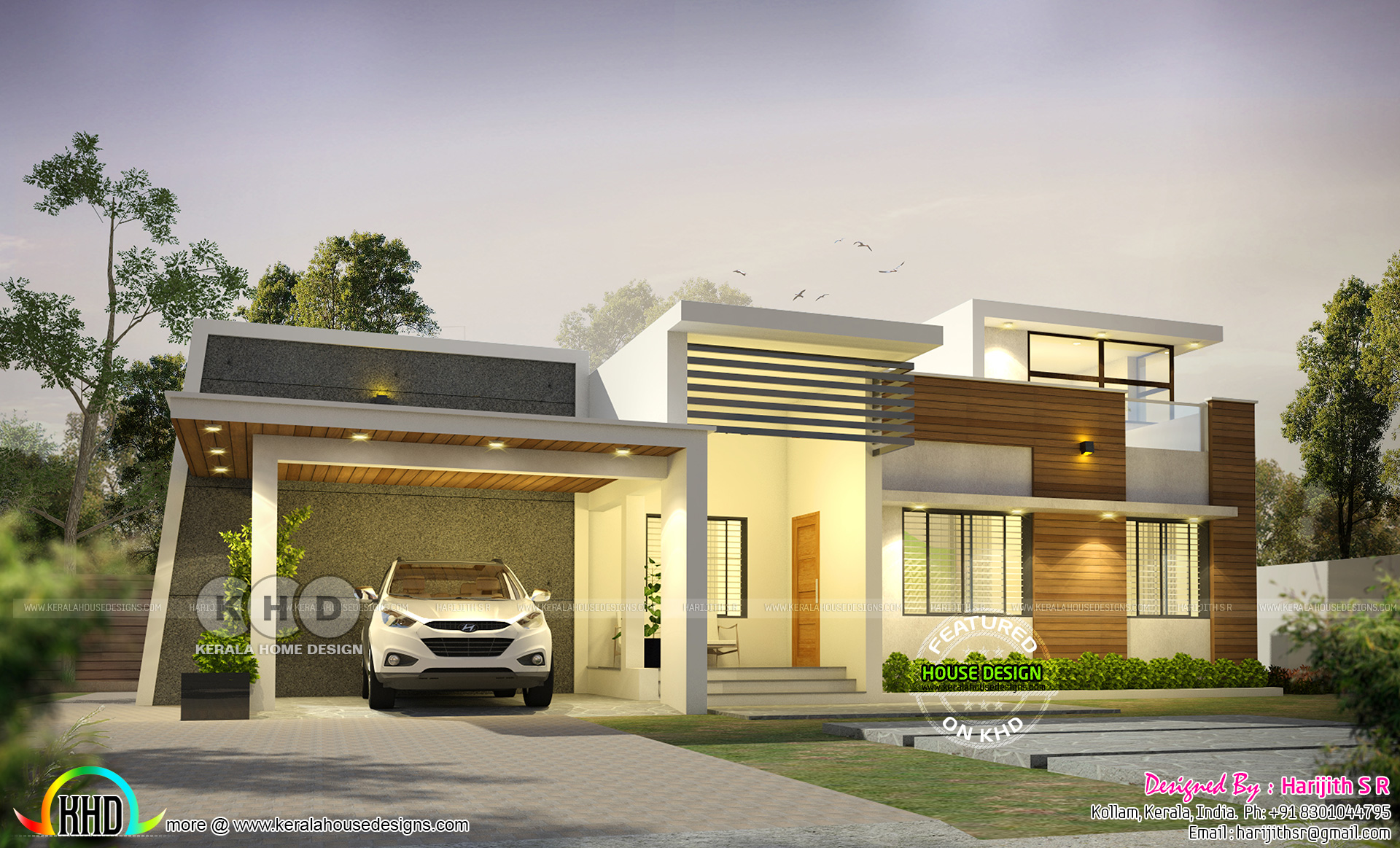 1600 sq-ft modern single floor Kerala home - Kerala home design and