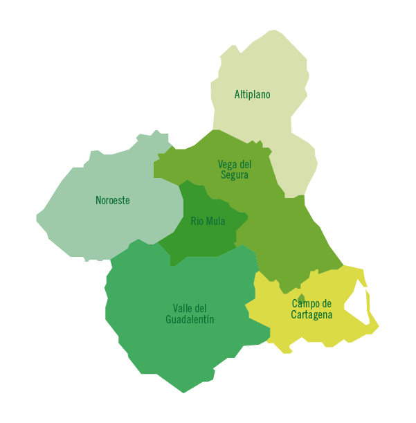 La Melodía de Colega Las comarcas de la Región de Murcia.