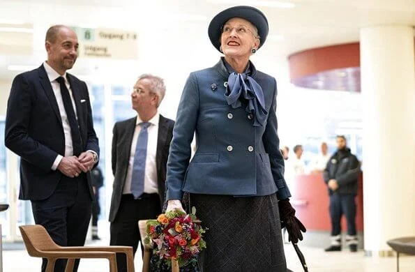 Queen Margrethe II attended the opening of the North Wing at Rigshospitalet in Copenhagen. the treatment of patients with burns, epilepsy