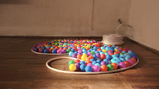 colorfull balls art installation