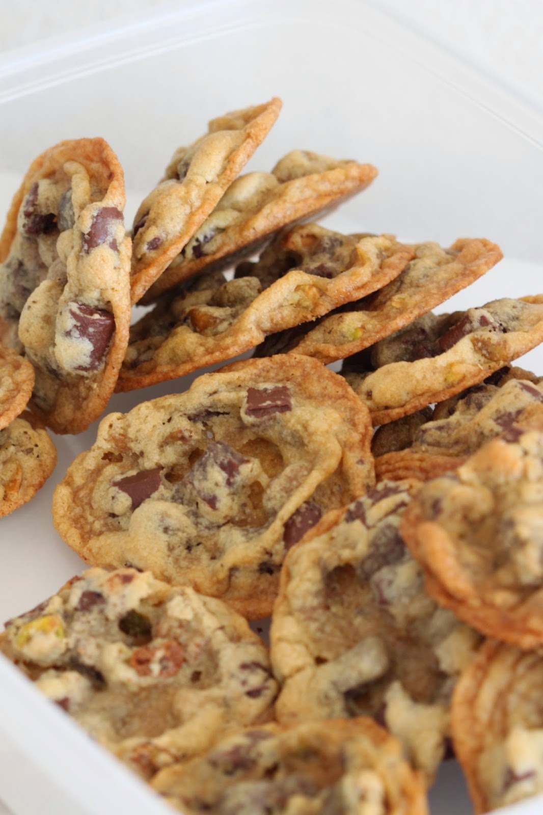 Dark Chocolate, Pistachio and Smoked Sea Salt Cookies
