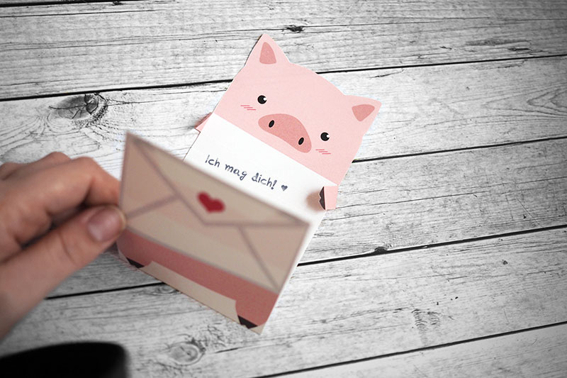 KuneCoco • Freebie • Liebesbrief mit Schweinchen KuneCoco • Freebie • Liebesbrief mit Schweinchen