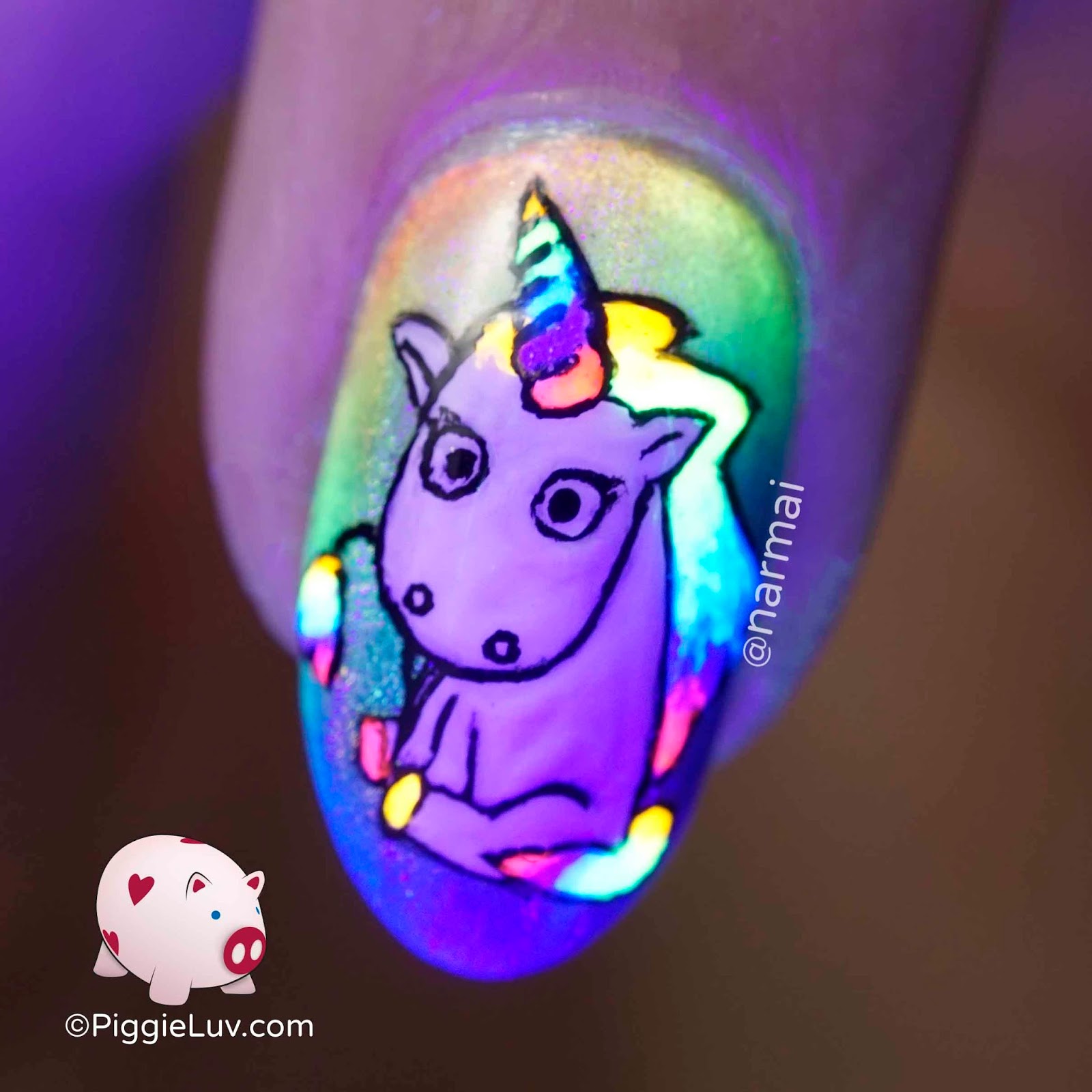Holo rainbow unicorn nail art PiggieLuv Bloglovin’