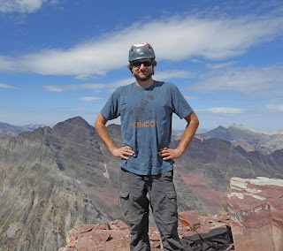 Brian Wright at the top of Colorado's Pyramid Peak