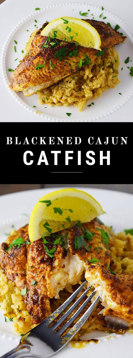 Blackened Catfish Over Cajun Rice Recipe Blackened Catfish Over Cajun Rice Recipe