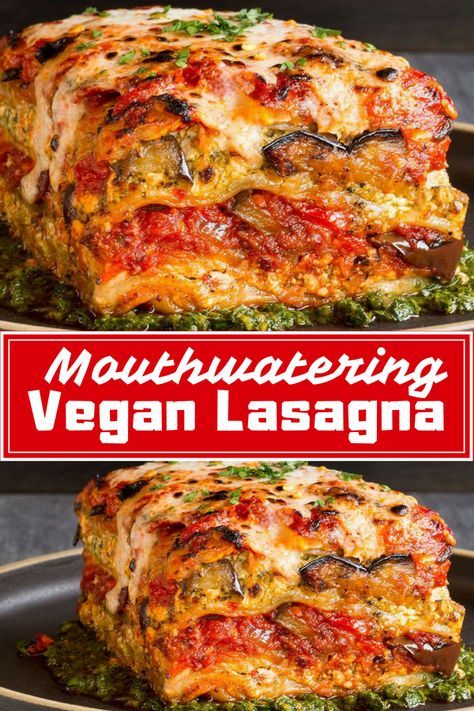 Best Vegan Lasagna! Voluptuous Roasted Vegetable Vegan Lasagna With Puttanesca Sauce. #vegan #veganrecipe #delicious