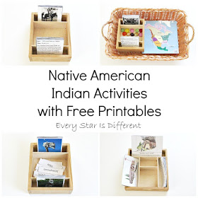 Montessori-inspired Native American Indian Activities with Free Printables