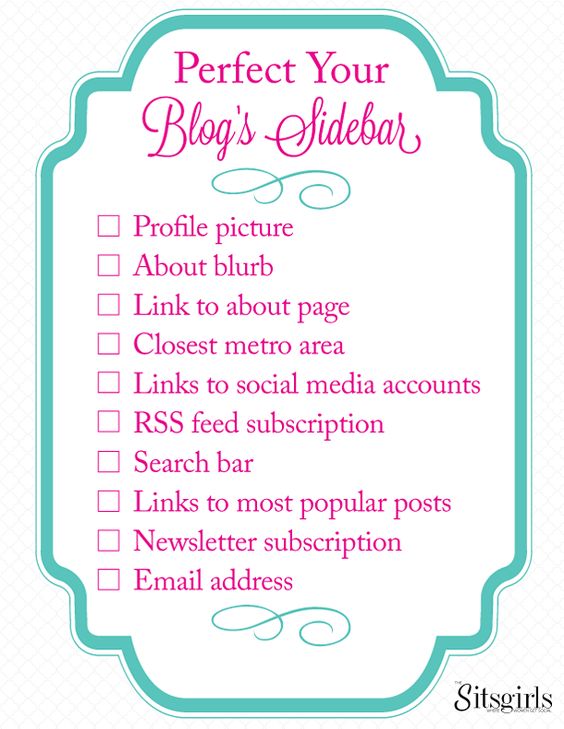Blog Sidebar Checklist