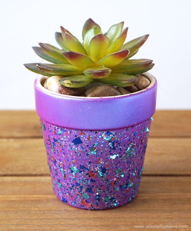 DIY Glitter Flower Pots