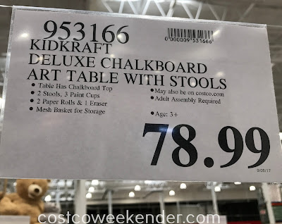 Deal for the KidKraft Deluxe Chalkboard Art Table with Stools at Costco