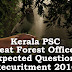 Kerala PSC - Expected Questions for Beat Forest Officer 2016 - 21