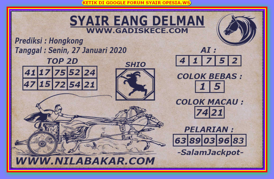 Kode Syair Hongkong 27 Januari 2020 Forum Syair Togel Hongkong Singapura Sydney