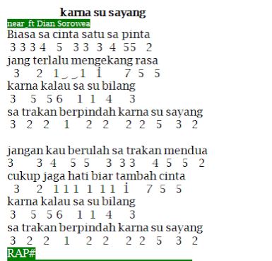 Lirik Lagu Karna Su Sayang